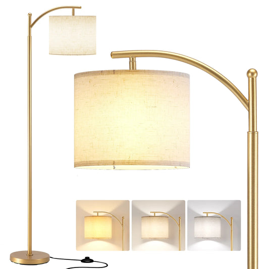 & Lamp Living Bulb, Control Room, AOHAO Stepless Metal Bedroom,Gold with Dimmable Floor Remote Arc for