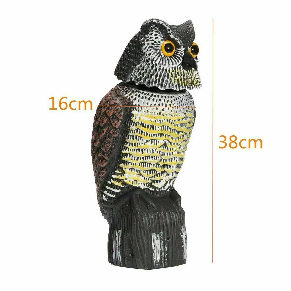 & 360 Deterrent Protector Owl Owl Bird Head Decoy Fake Scare to Realistic Scary for Rotate Pest Owl Outdoor Yard Statue Birds, Decoy Shadow Scarecrow Sounds Patio Garden