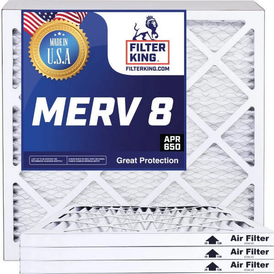 | x Size: 8 Filter x | | Filter 24.5 24.5x8.5x1a MERV MADE Filters King 4-PACK | HVAC A/C USA 8.5 Pleated IN Air Actual .75" Furnace