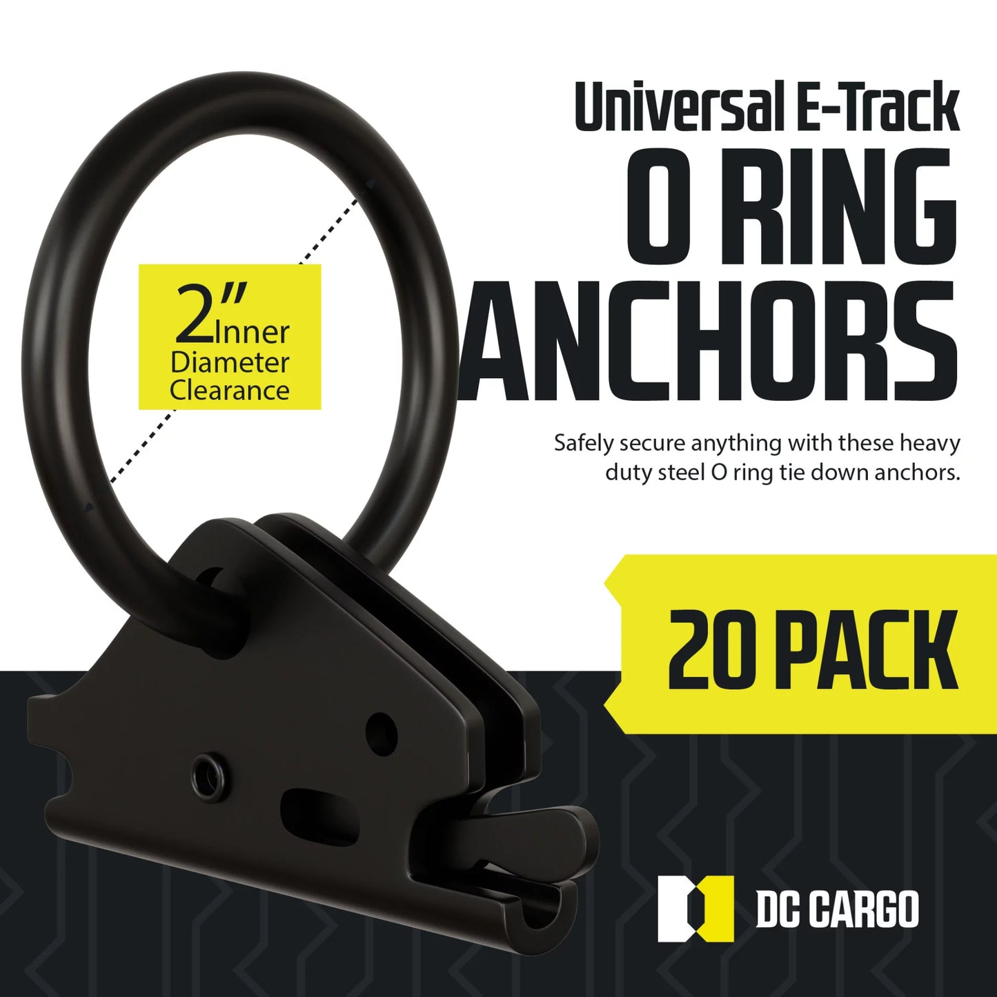 "20 Ring Rails Track TieDown O Van, Pickup" in w/ Tie E-Track Down System Fittings, to Anchors Spring Truck, Trailer, E Tie-Down ETrack Cargo Loads Enclosed/Flatbed Steel,