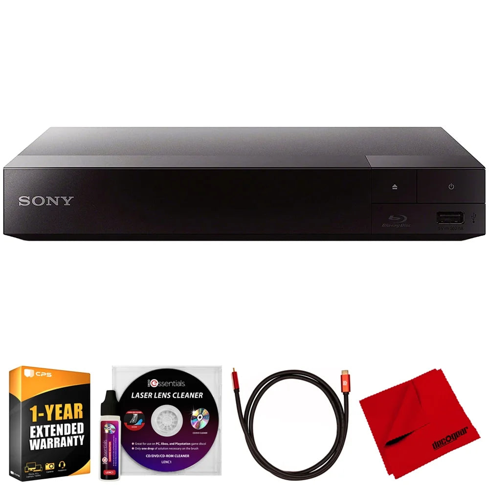 & Disc Enhanced HDMI Cloth, BDPBX370 WiFi Streaming Year Laser 1 Deco Essentials Gear Deco Cable, Protection Lens Player Pack Cleaning CPS Sony with Blu-Ray with Cleaner Bundle 6FT Microfiber 4K