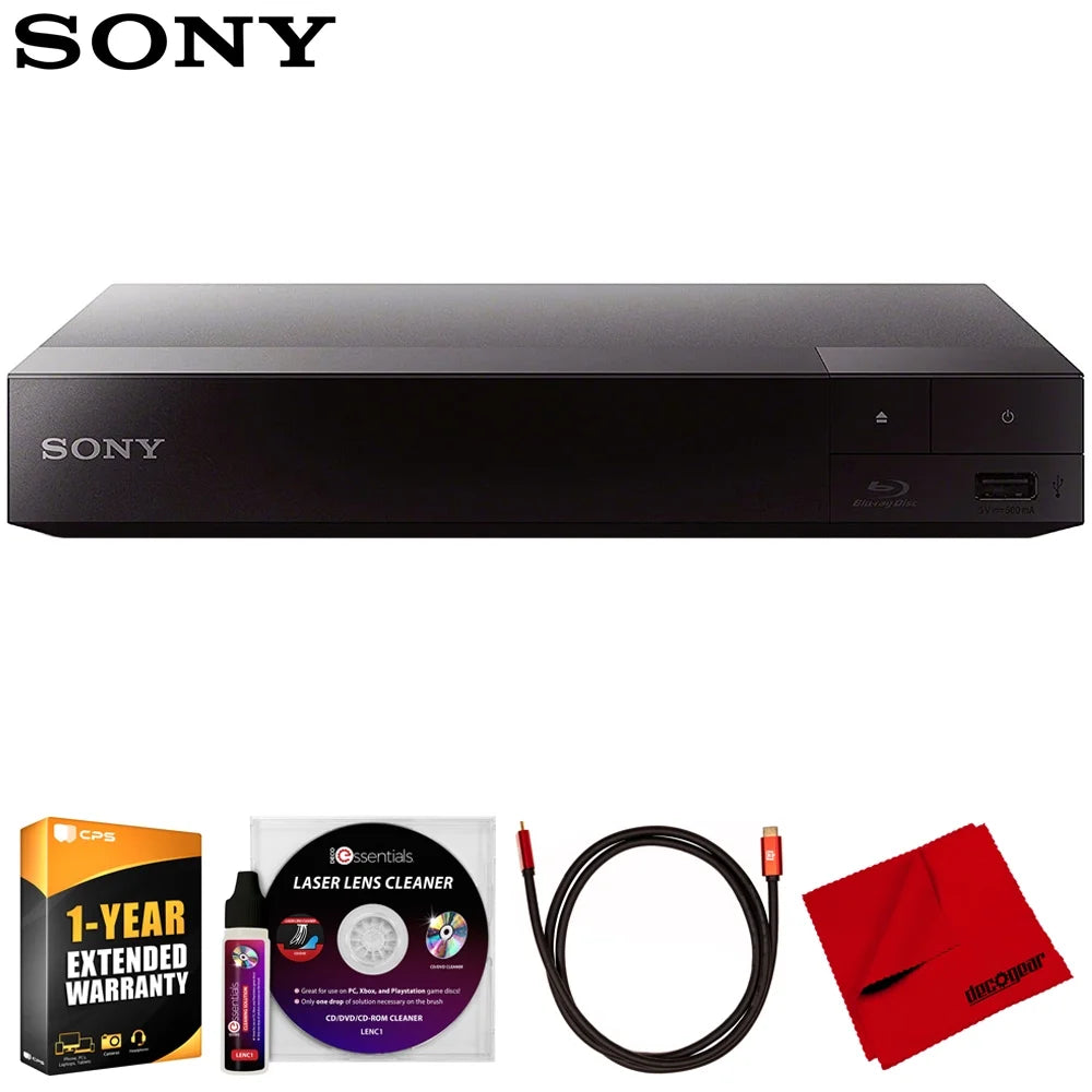 & Disc Enhanced HDMI Cloth, BDPBX370 WiFi Streaming Year Laser 1 Deco Essentials Gear Deco Cable, Protection Lens Player Pack Cleaning CPS Sony with Blu-Ray with Cleaner Bundle 6FT Microfiber 4K