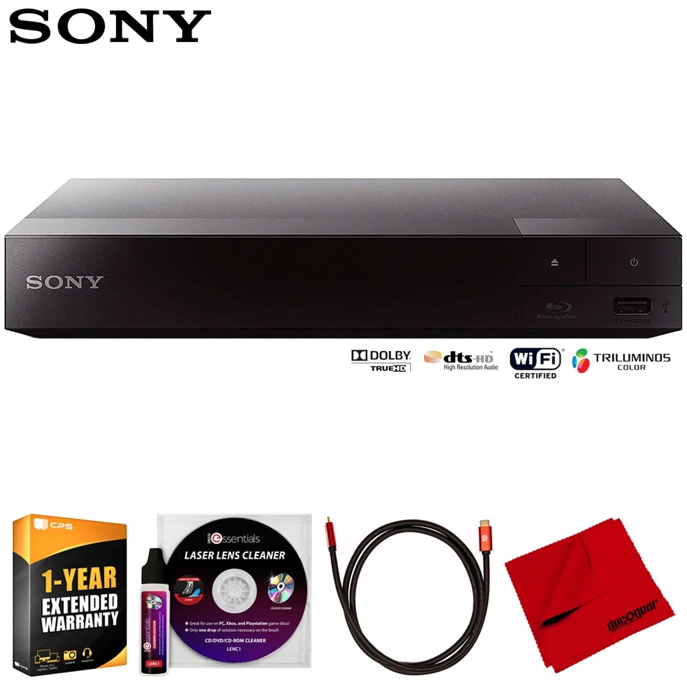 & Disc Enhanced HDMI Cloth, BDPBX370 WiFi Streaming Year Laser 1 Deco Essentials Gear Deco Cable, Protection Lens Player Pack Cleaning CPS Sony with Blu-Ray with Cleaner Bundle 6FT Microfiber 4K